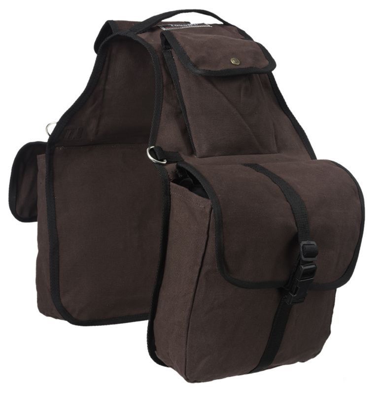 Tough1 Canvas Saddle Bag Brown