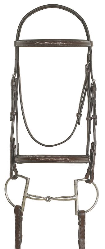 Ovation Fancy Raised Padded Bridle Cob Dk Brown