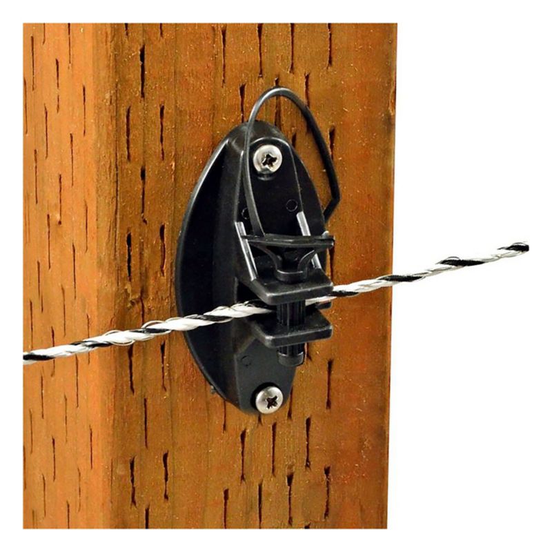 1382016 Pin-Lock Wood Post Insulator  Black - 25 Per Bag