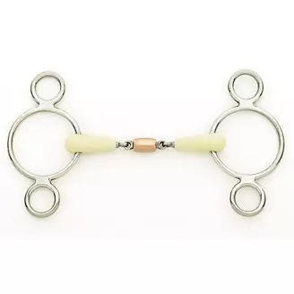 Happy Mouth Copper Roller 2 Ring Gag Bit