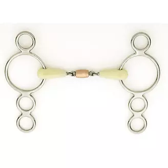 Happy Mouth Copper Roller 3 Ring Gag Bit