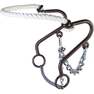 Western Saddle Horse Leather Nose Little S Hackamore Stainless Steel 5.5" Cheeks 
