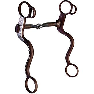 Brown Iron 5 1/2" Mouth 6" Cheek Silver Short Shanked Snaffle Bit 