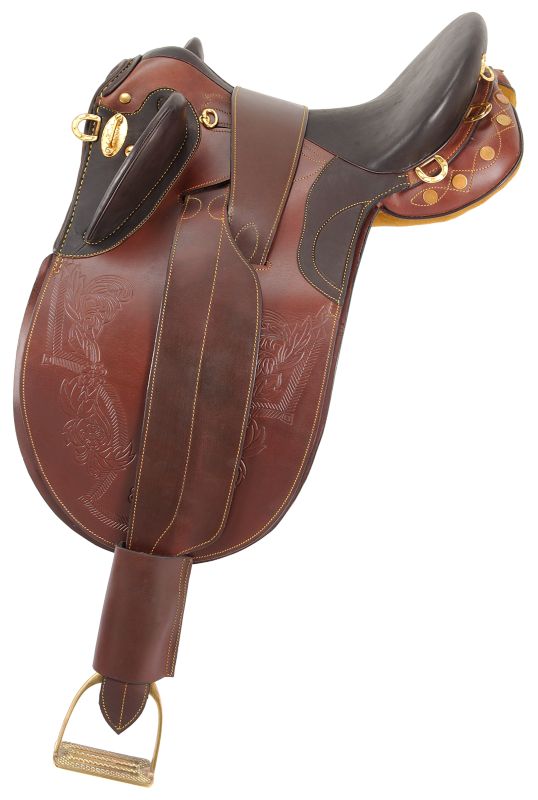 AOC Stock Poly Saddle Package w.out Horn 16 in Bro