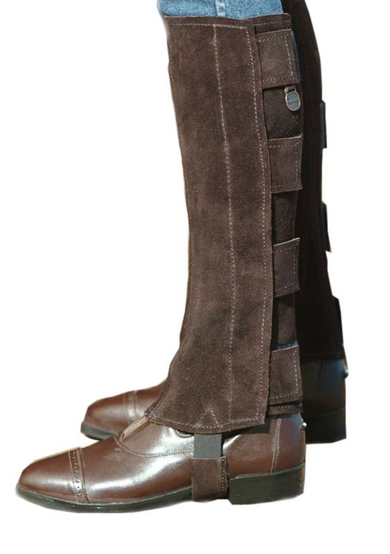 Ovation Ladies Suede 1/2 Chap w/Velcro M Brown