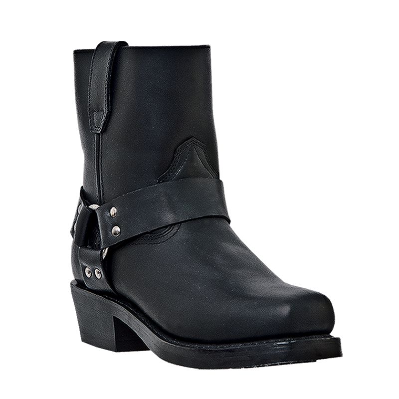 Dingo Mens Western Boots with Zip - 7", 10 1/2 Medium, Black