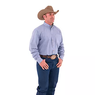 Stetson Long Sleeve Clean Finish Denim Western Shirt - Blue