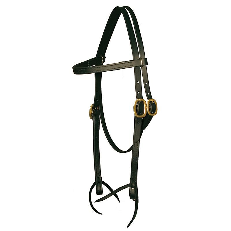 0173-1201 Tucker Beta BioThane Headstall w/Brass Horse Brn sku 0173-1201