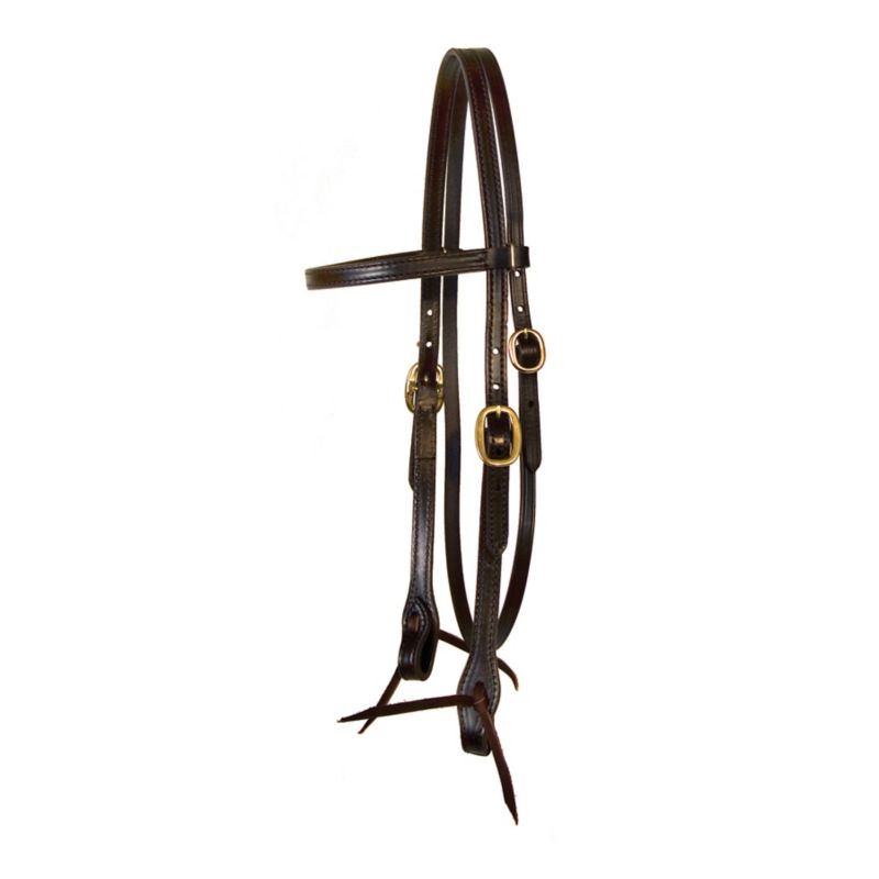 0176-1201 Tucker Browband Headstall w/Brass Hardware Brown sku 0176-1201