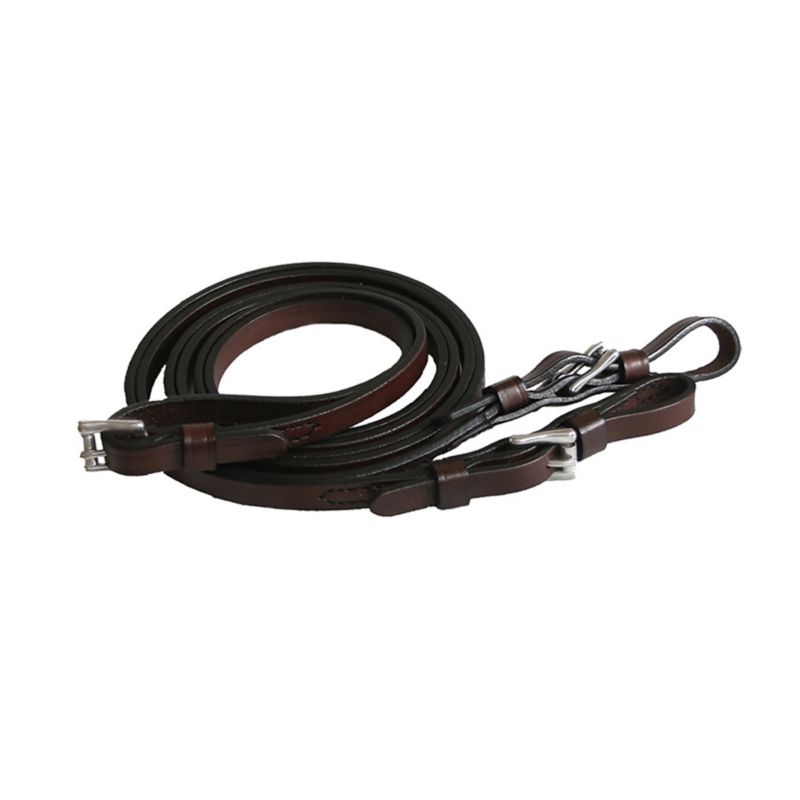 0218-1201 Tucker 1/2in Flat Walking Horse Reins w/Brass Brn sku 0218-1201