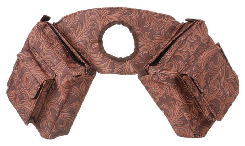 Tough1 Printed Horn Bag Brown Tooled