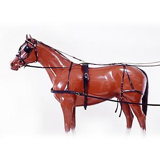 5" 1/2 Cheek Bit Leather Black-Complete Pkg Cart Driving Training Horse Harness 