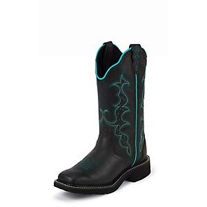 Justin Ladies Gypsy Sq 12in Black Crazy Boots - Horse.com