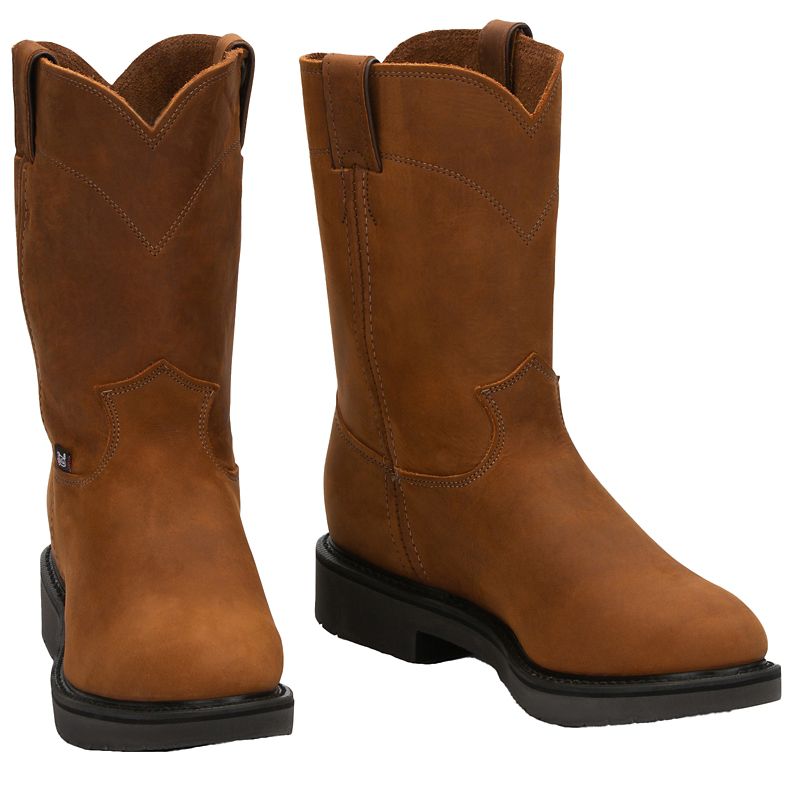 Justin Original Workboots Conductor 10 Inch Electrical Hazard Soft Toe Work Boots