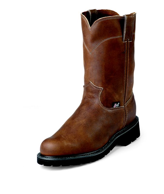 justin men's double comfort lacer work boots