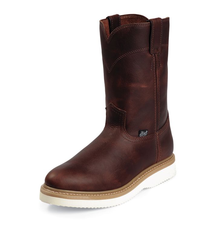 justin men's premium wedge work boots