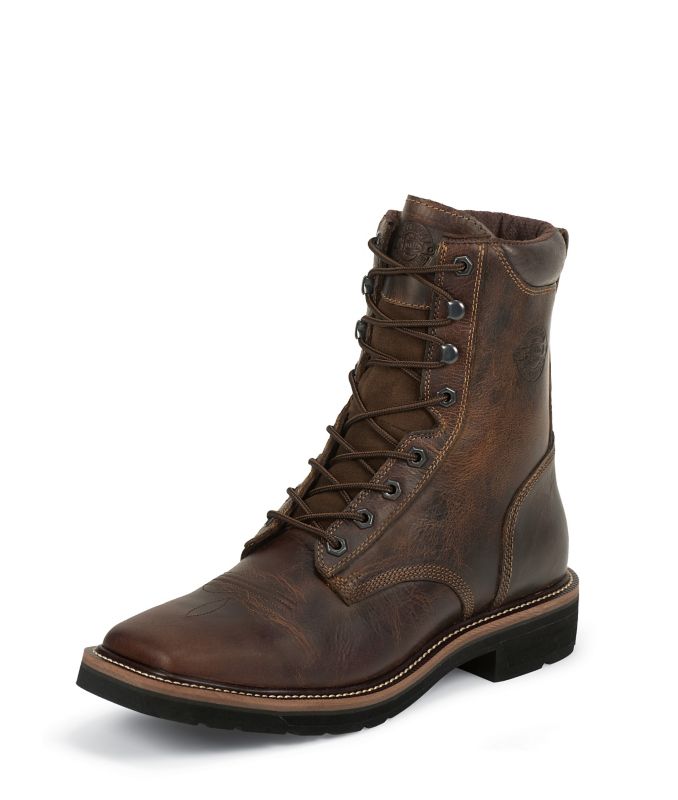 Justin Original Workboots Pulley 8 Inch Electrical Hazard Steel Toe Work Boots