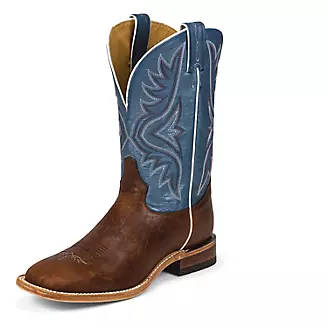 Tony Lama Mens Square Toe Pecan Bison Boots - StateLineTack.com