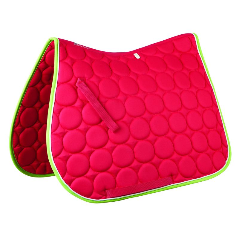 Roma Circle Quilt AP Saddle Pad Crimson/White/Lime