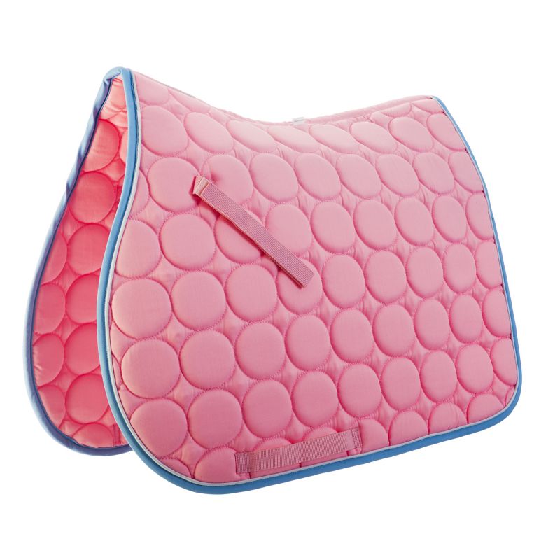 Roma Circle Quilt AP Saddle Pad Pink/White/Blue