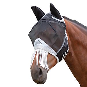 6653 Shires Fine Mesh Fly Mask with Ears Pony Black 