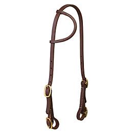 C-0511 1" Weaver Working Cowboy Split Ear Horse Oiled Leather Headstall Stainles 