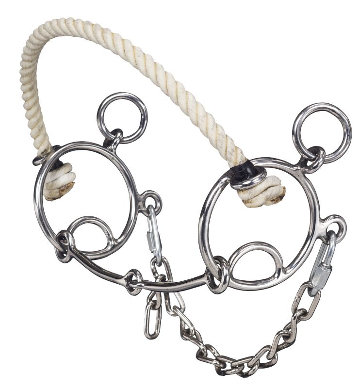 25118-0-0 Tough1 Combination Rope Nose/Snaffle Mouth Bit sku 25118-0-0