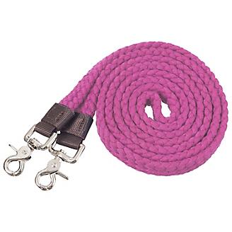 TOUGH-1 KNOTTED CORD REINS ROPING POLY WESTERN 7 FT PURPLE BLACK HORSE TACK 
