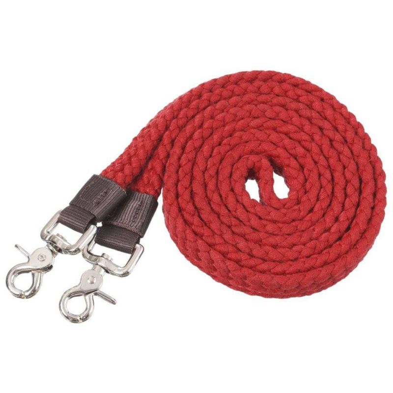 Tough1 Flat Cotton Roping Reins 7ft Red