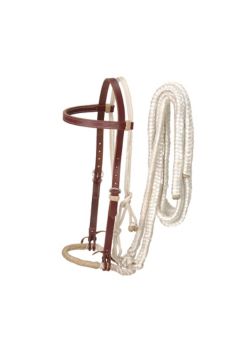 Breaking Hackamore Nylon Reins Cowboy Braided Bosal - M- Royal Saddles