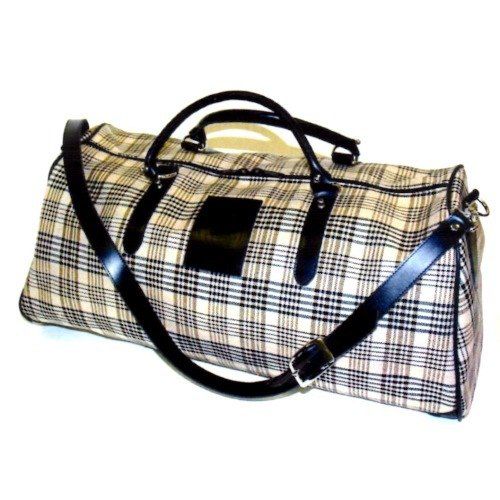 plaid duffle bag