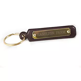 Personalized Leather Key Fob w/ ID Plate
