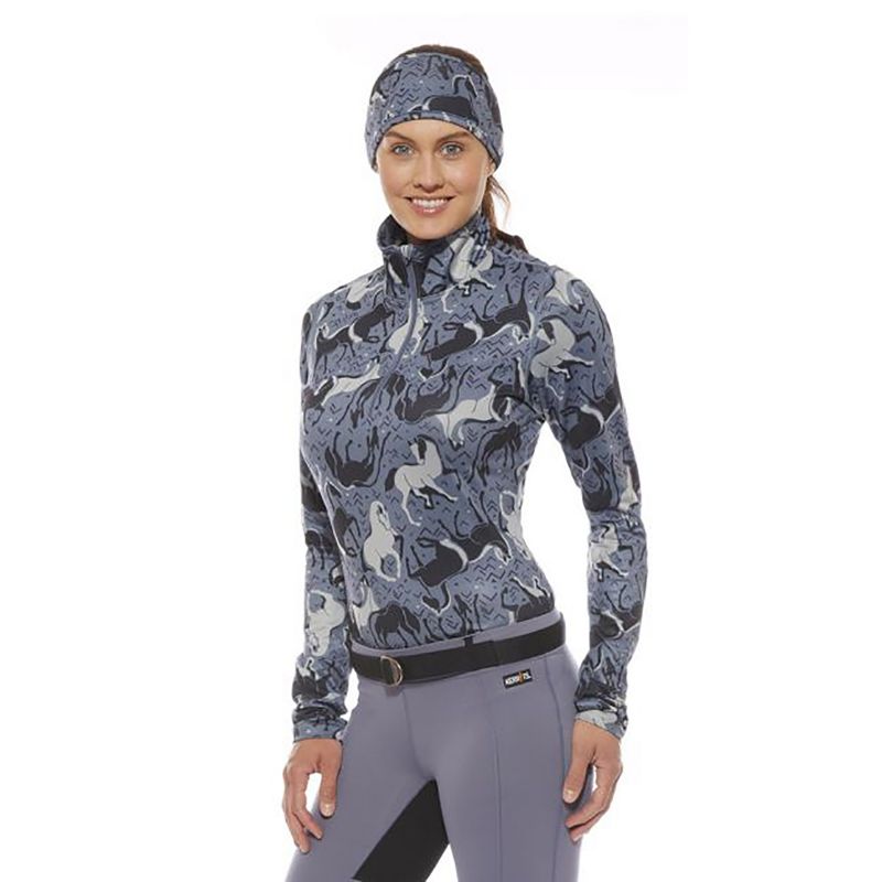 Haut D'équitation Femme Kerrits, Taille S, 1/4 Zip, Manches Longues, Respirant, UV, Multicolore