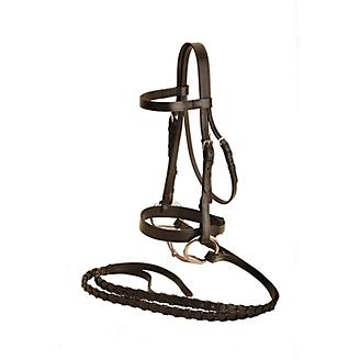 Havana or Black 54" Shires Flat Leather Rubber Backed Reins 