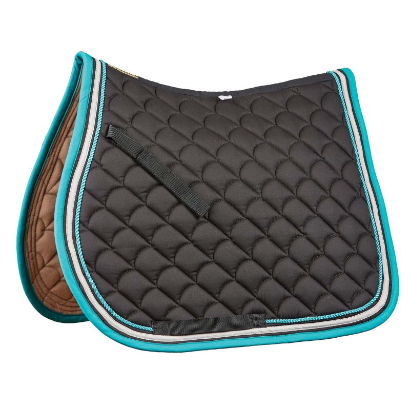 Roma Crescent AP Saddle Pad Black/Gray/Turquoise