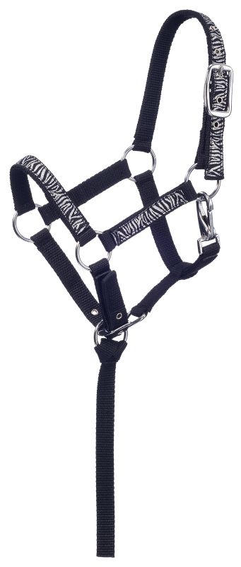 Tough1 Zebra Print Mini Nylon Halter Medium