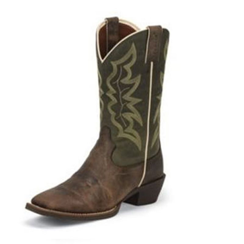 justin mens cowboy boots square toe