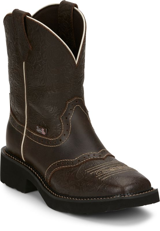 Justin Ladies Gypsy Mandra Sq Toe Boots 6.5 Dark B -  JUSTIN BRANDS INC, GY9618 6.5 B