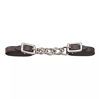 Tough1 Mini Leather Flat Chain Curb Strap