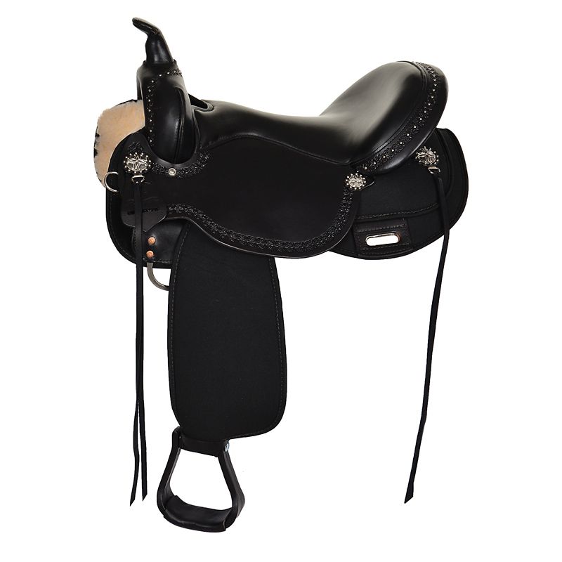 High Horse Willow Springs Saddle 17 Wide Black