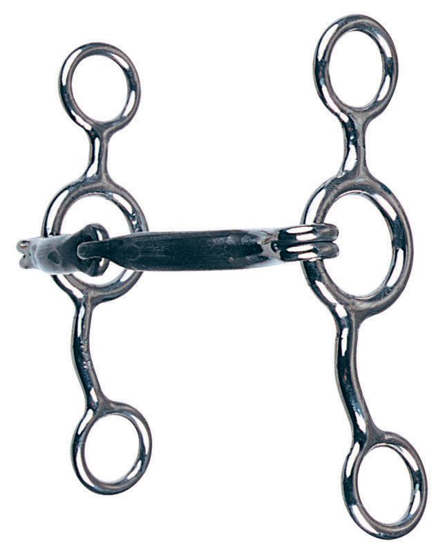 SS SI Snaffle Jr Cowhorse Bit - Sweet Iron Mouth, 127mm Cheek Length, 5" Mouth Size, Stainless Steel