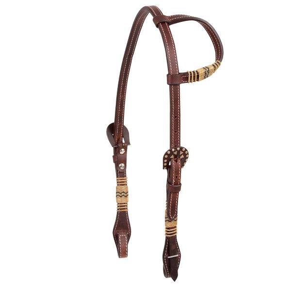 Cashel Slip Ear Headstall with Rawhide Trim