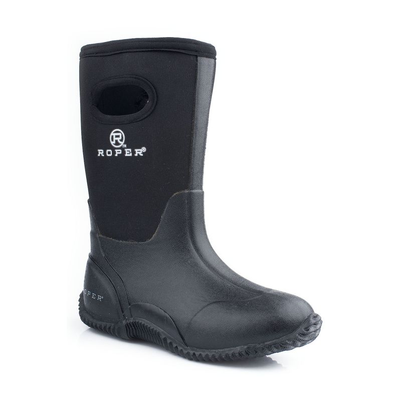 kids black rubber boots