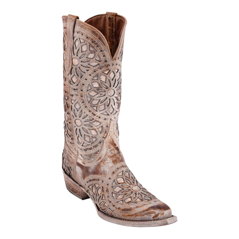 Ferrini Mandala Metallic Inlay Snip Toe Pull On Cowboy Boots
