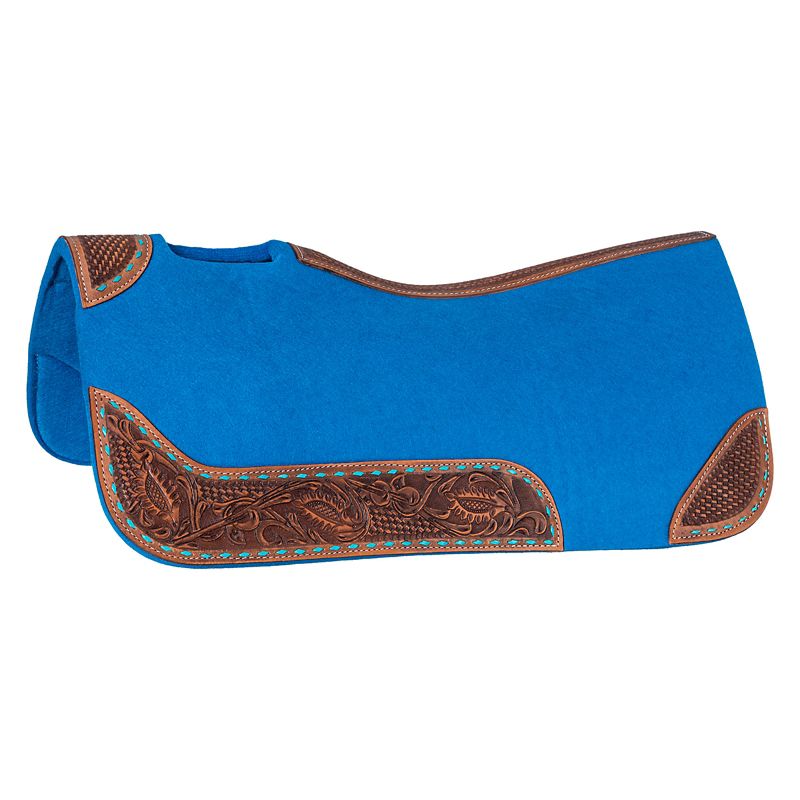 Tough1 Buckstitch Barrel Saddle Pad Turquoise