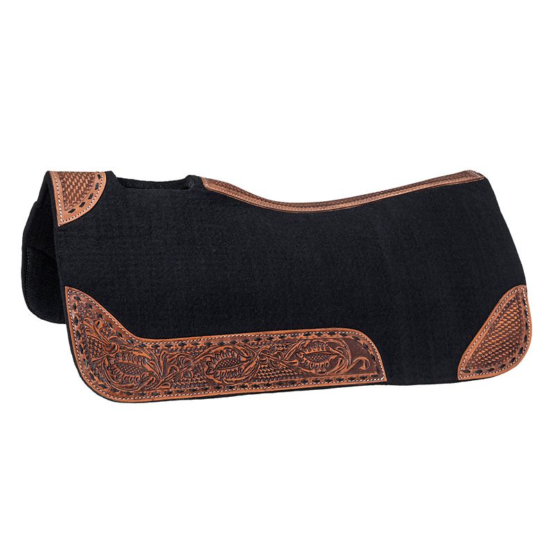 Tough1 Buckstitch Barrel Saddle Pad Black