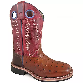 Smoky Mountain Childs Square Toe Red Boots - StateLineTack.com