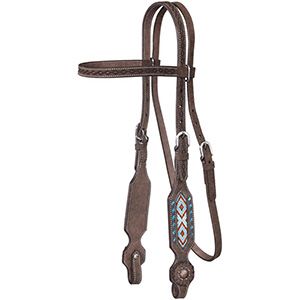 Silver Royal Sonora Buckstitch Browband Headstall