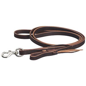 Tough1 Latigo Leather Roping Rein w/Tie Ends