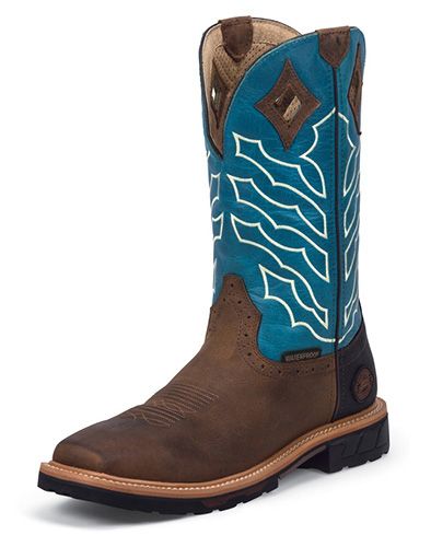 justin men's pull on work boots